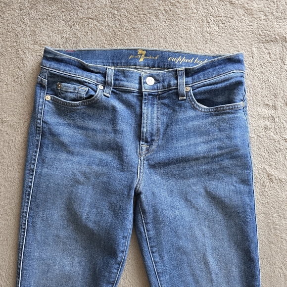7 For All Mankind Cropped Boot frayed hems jeans size 29 - Picture 5 of 12